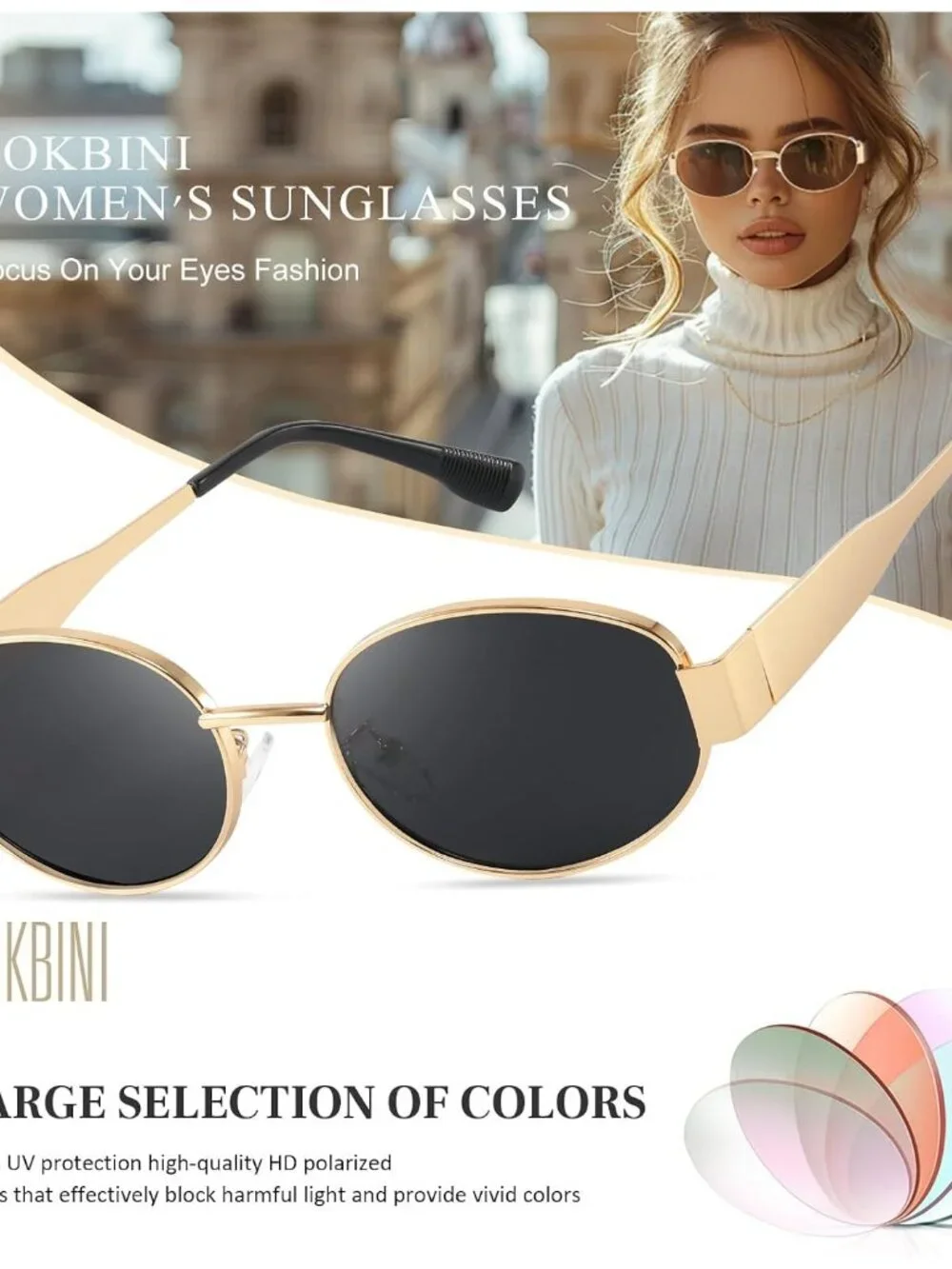 Chic Women's Retro Polarized Sunglasses with UV Protection - Trendy Oval Design